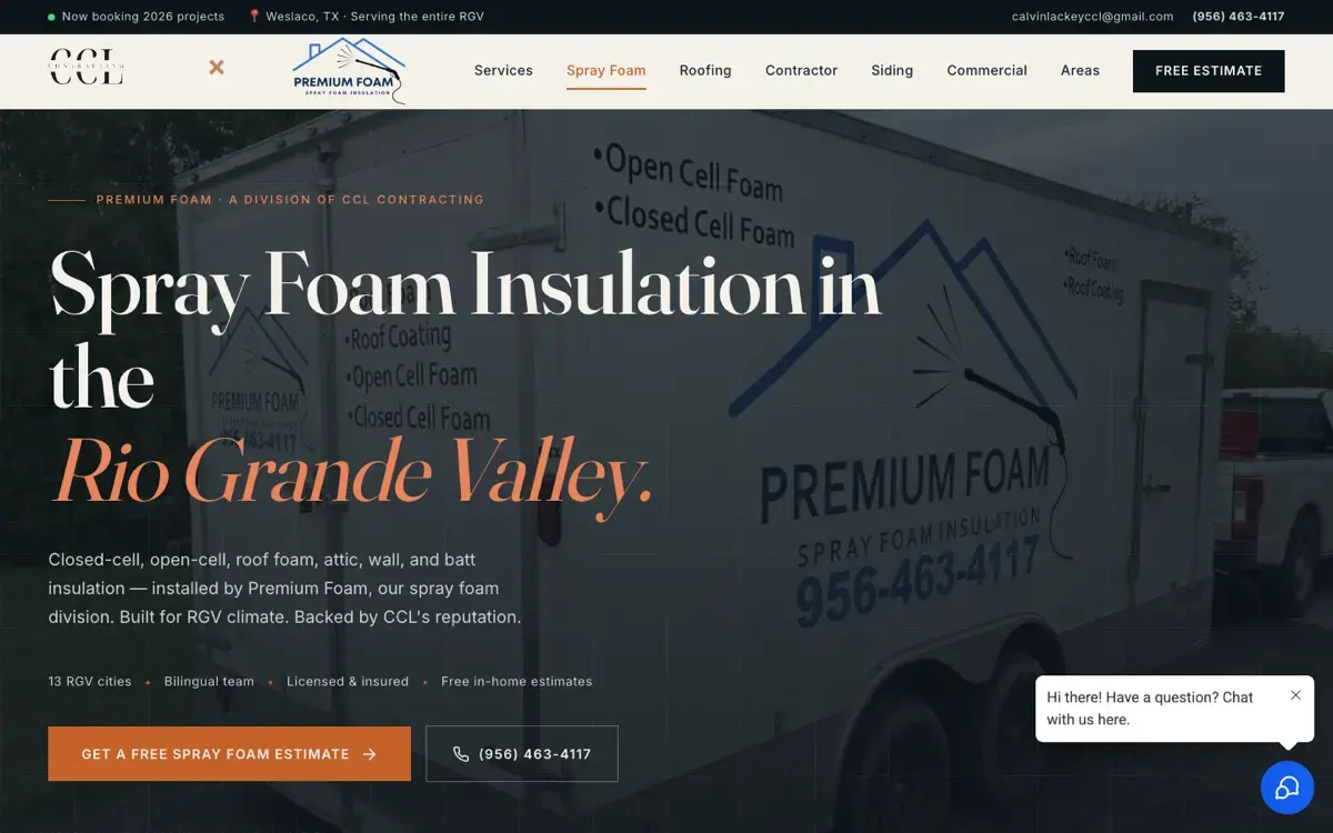 Premium Foam website, designed by RGV Performance Marketing